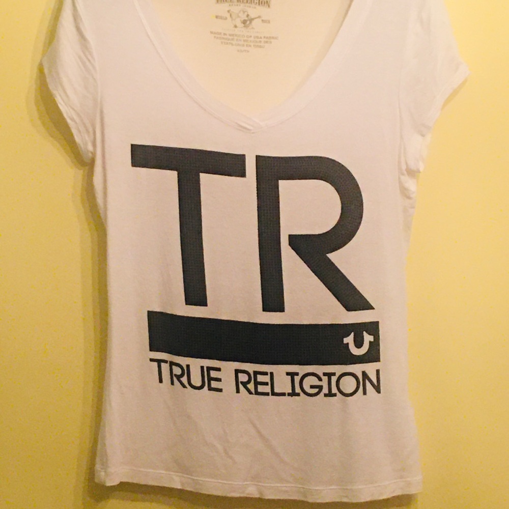 True Religion Women's White Graphic Tee